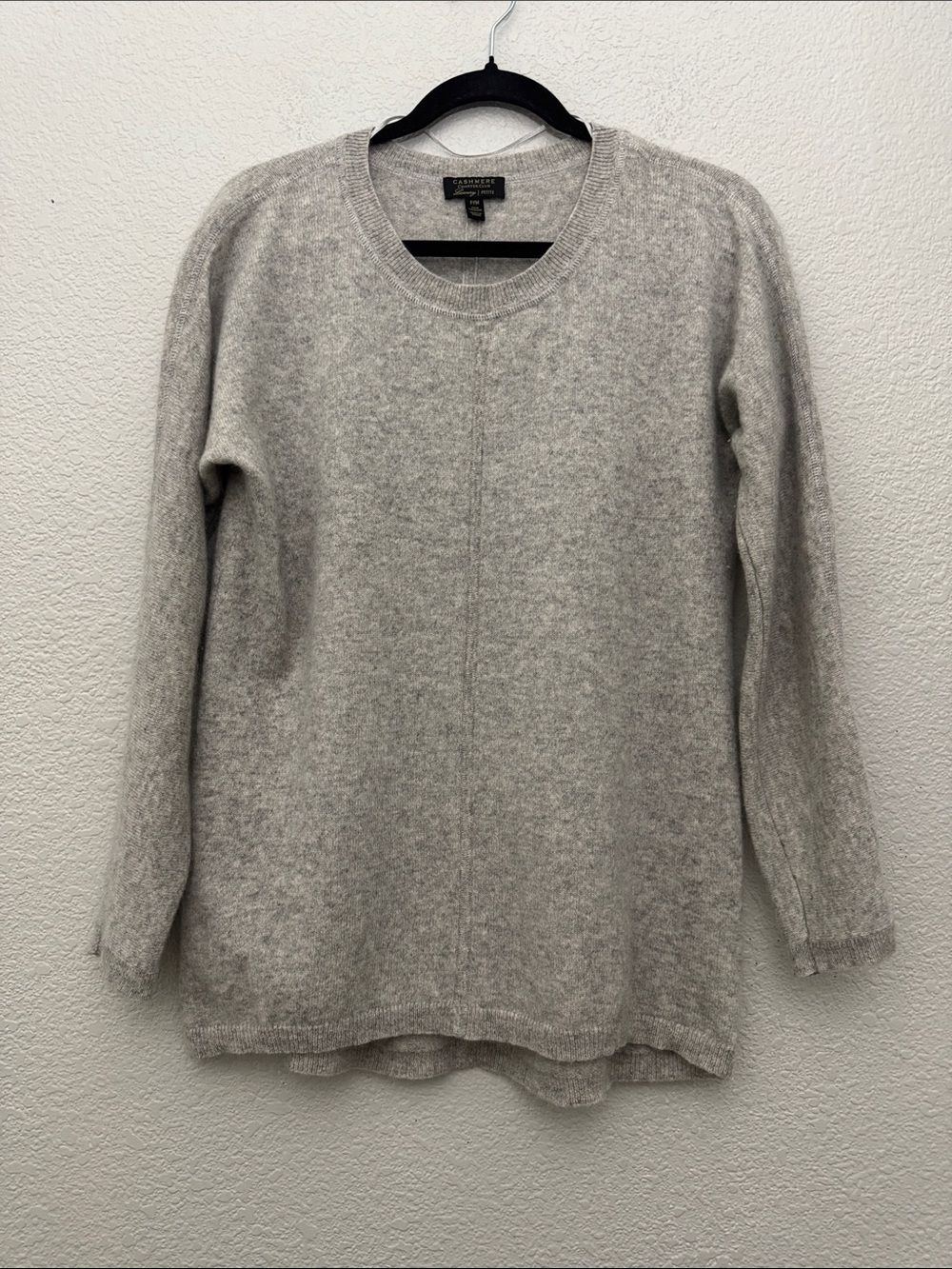100%‎ Cashmere Tunic Sweater Gray Charter Club Size Petite Medium